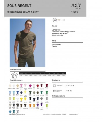 Sol`s Regent klassikaline T-särk meestele logoga