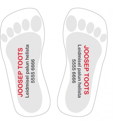 Set of name stickers for shoes, 6 pairs