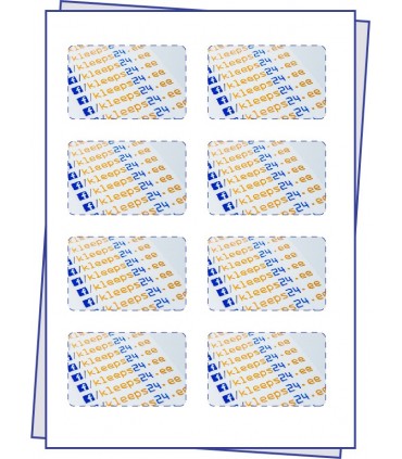 Rectangular stickers with the company logo