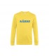  Soft yellow home shirt with metallic blue lettering