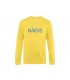  Soft yellow home shirt with metallic blue lettering