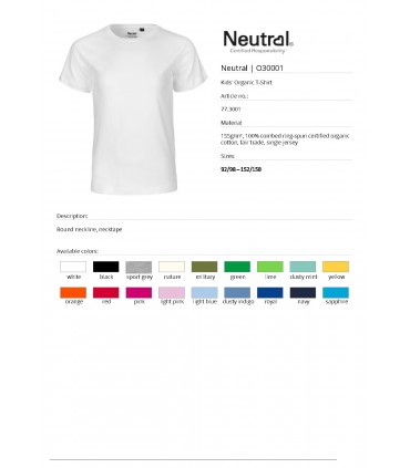 100% ORGAANINEN/ Neutral 030001