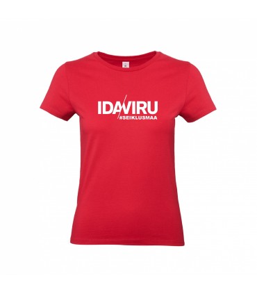 Naisten puuvillainen T-paita "IDA-VIRU SEIKLUSMAA"