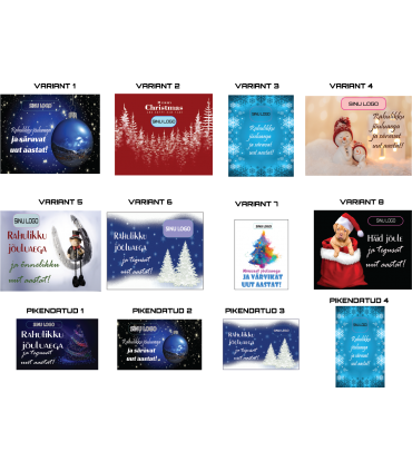  Rectangular CHRISTMAS THEME stickers with company logo
