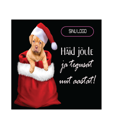 Neliönmuotoiset JOULUTEEMAISET tarrat yrityksen logolla