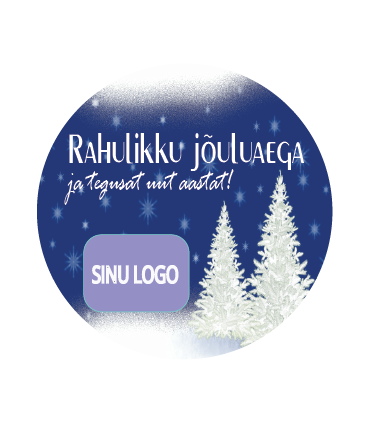 Pyöreät JOULUTEEMAISET tarrat yrityksen logolla