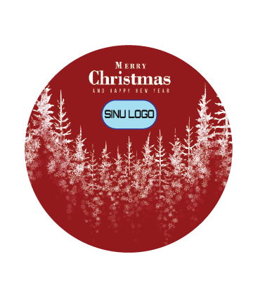  Round CHRISTMAS THEME stickers with company logo