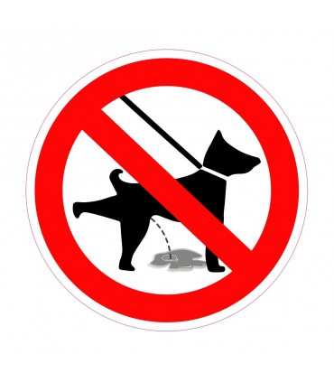 Наклейка, запрещающая собакам мочиться