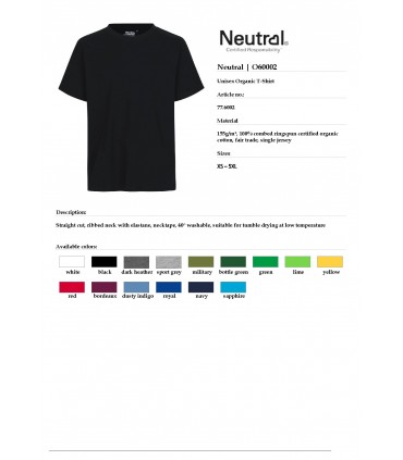 100% ORGANIC NEUTRAL Unisex