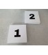 A sign indicating the floors for apartment buildings