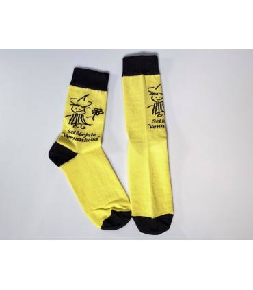 Socks with woven logo
