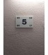 A sign indicating the floors for apartment buildings