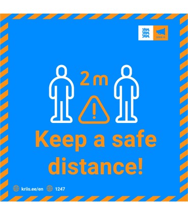  "Keep your distance" warning sticker