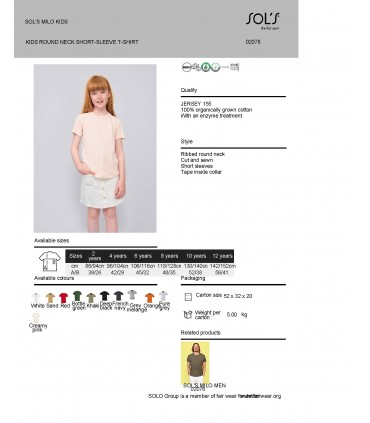 T-särk lastele "Milo" 100% ORGANIC